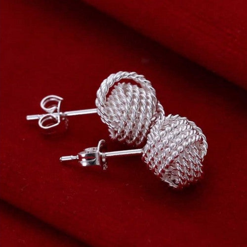 Sterling Silver Fashion Tennis Earrings