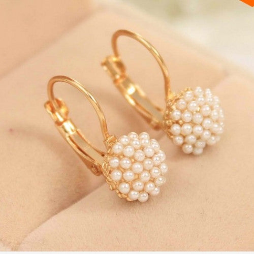 Pearl Beads Stud Cuff Earring