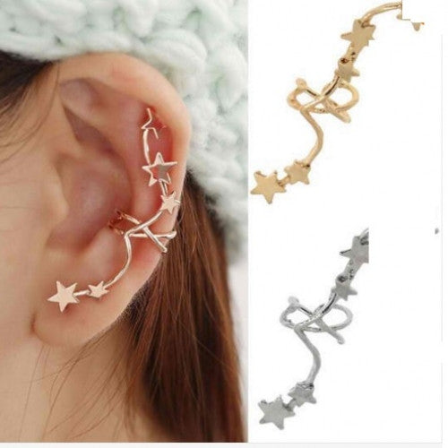 Star Ear Bone Clip Cuff Earrings